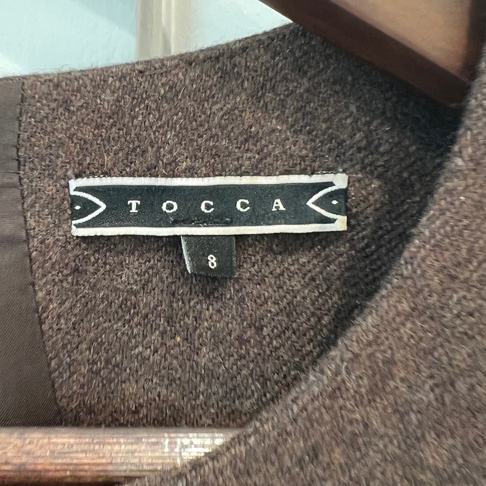 Tocca Brown Wool and Cashmere Long Sleeve Dress Women’s Size 8 - Picture 3 of 10